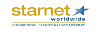 Starnet Worldwide logo with a blue star and the text commercial flooring partnership